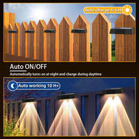 Lampe LED Lumineuse pour Clôture, Mur Extérieur, Jardin, Étanche, Solaire, Rechargeable, Lampes Solaires Extérieures, Lampes Murales