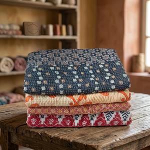 Fait main sari kantha couette - Product Image 4