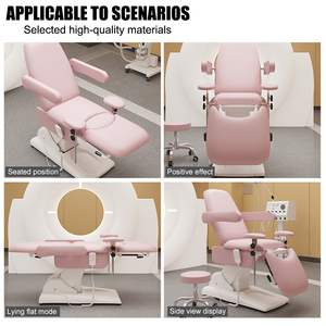 Silla de Examen Ginecológico de 3 Motores, 1820x620mm, Altura Ajustable, Tapicería Rosa, para Uso Clínico - Product Image 2