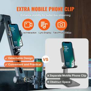 Brazo de Micrófono Db Wholesale con Rotación de 360 Grados, Soporte Ajustable para Escritorio con Adaptador de 3/8 y 5/8 para Grabación en Estudio - Product Image 5