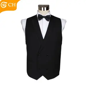 Hot Selling Fashion Design Plain Black Cheap Wedding Waistcoats Vests