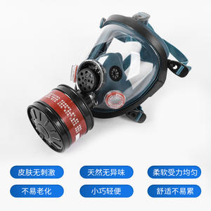 หน้ากากป้องกันฝุ่นและแก๊สแบบเต็มหน้า Pinjie ทำจากซิลิโคน สำหรับงานเหมือง ป้องกันฝุ่นและก๊าซ ใช้ซ้ำได้ พร้อมไส้กรองไอระเหยอินทรีย์ - Product Image 4