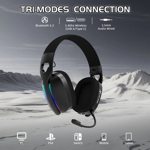 Auriculares para Juegos ATTACK SHARK L90 Plegables RGB Ultraligeros Tri-Modo con Sonido Estéreo 7.1 y Micrófono con Cancelación <span class=keywords><strong>de</strong></span> Ruido - Product Image 2