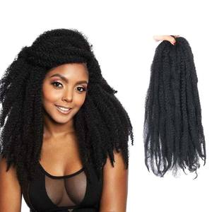 Vente chaude de haute qualité afro crépus tressage <span class=keywords><strong>cheveux</strong></span> 18 pouces crochet bouclés tresse <span class=keywords><strong>cheveux</strong></span> synthétiques tresse africaine <span class=keywords><strong>meches</strong></span> - Product Image 1