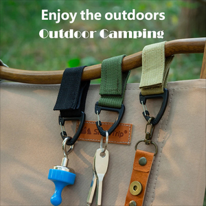 พวงกุญแจริบบิ้นไนลอนสำหรับตั้งแคมป์ เดินป่า กระเป๋าเป้สะพายหลังแบบสามเหลี่ยม กระเป๋าคาดเอว ตัวล็อคแบบตะขอเกี่ยว อุปกรณ์ปีนเขา - Product Image 3