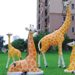 Outdoor große lebensgroße Garten Zoo dekorative Poly resin Kunst Schimmel Giraffe Tier Statue