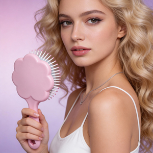 Ensemble beauté Nuage Bleu 6 pièces : <span class=keywords><strong>Bandeau</strong></span> de spa, Brosse démêlante, Chouchous en satin, Houppette en forme de cœur, Éponge de maquillage en forme de gourde - Product Image 3