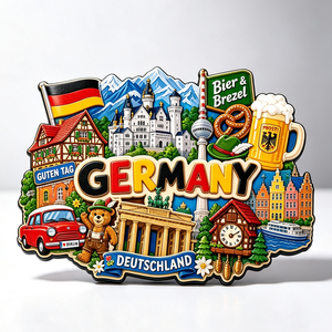 Zhejiang Holz-Kühlschrankmagnet Neuschwanstein <span class=keywords><strong>Schloss</strong></span> Berlin Deutschland Wahrzeichen Touristen-Souvenir Hochzeits-Reisegeschenk - Product Image 5