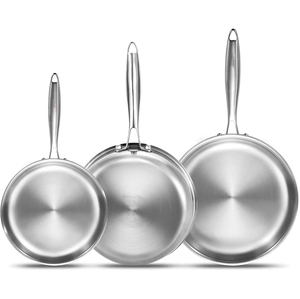 No Coating Saute <b>Pan</b> Gas <b>Induction</b> Compatible Home Cooking Cookware Set Triply Stainless Steel Frying <b>Pan</b> - Product Image 1