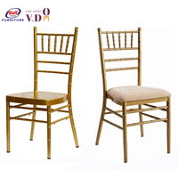 Chaises Chiavari en métal doré de luxe empilables pour mariages, événements, banquets, hôtels et fêtes – Vente en gros directe usine de Foshan, Chine