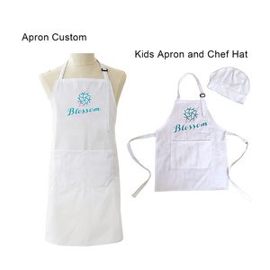 Bán Buôn L80Cm W70Cm Đầy Đủ Chiều Dài 100% Bông Nhà Hàng Nấu Ăn Trắng Tạp Dề Nhà Bếp Barista Phụ Nữ Chuyên Nghiệp Tạp Dề Với Logo - Product Image 2