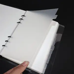 Carpeta en espiral de cuaderno transparente de PVC A6 A5 personalizada, separador de pestañas de índice, divisores de página