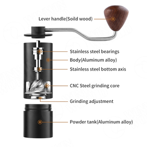 Moulin à café Portable en acier inoxydable, ajustable, manuel, pour les grains, les épices, avec fraises en céramique, g - Product Image 5