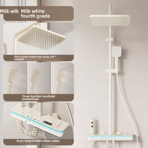 Wayon banyo yağmur duş kulaklık yüksek basınç 4 fonksiyonu lüks banyo duş mikser musluk Led dijital ekran - Product Image 5