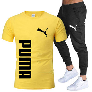 2025夏季新款套头短袖纯棉长运动裤街头穿2件套男士时尚服装 - Product Image 6