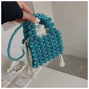 New Popular Pearl Handbag Women's New Mini Handmade Woven Cute Small <b>Square</b> Bag Stylish Single Shoulder Crossbody Bag - Product Image 1