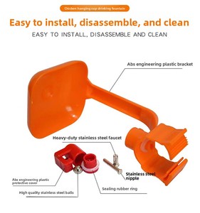Automatico pollaio capezzolo bevitore in acciaio di plastica rubinello tazza per la griglia acqua gocciolante abbeveratoio per aziende agricole usato condizione - Product Image 3