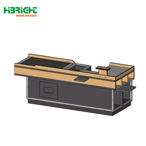 เคาน์เตอร์ POS ซูเปอร์มาร์เก็ตประสิทธิภาพสูง ระบบทางเดินชำระเงินแบบโมดูลาร์ ดีไซน์ทันสมัยสำหรับตกแต่งภายในร้านค้าปลีกยุคใหม่ - Product Image 5