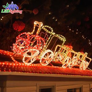 Décoration lumineuse de Noël personnalisée pour spectacle de <span class=keywords><strong>festival</strong></span> en plein air, lumière géante en forme de <span class=keywords><strong>train</strong></span> de Noël 3D - Product Image 6