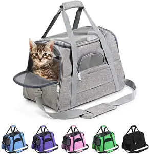 BSCI Factory Pet Carrier Dog Carriers Bag Travel Bag Airline Approved Dog Cat Pet Travel Organizer Storage Carrier Pet Handbag
