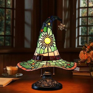 Dropshipping Shopify <b>Witch</b> Hat Light Up Resin Figurine Glowing Halloween Party Table <b>Decor</b> Creative Lamp - Product Image 5