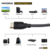 Nouvelle idée de câble audio vidéo tressé plaqué or 4K 1M2M mâle à mâle pour HDMI 2.1 8K 60Hz noir pour ordinateur PS4 projet HDTV