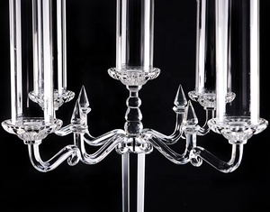 MH-ZT155 Шикарные Длинные стеклянные трубки с украшением в виде кристаллов канделябры свадебный подсвечник - Product Image 6