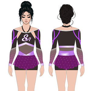 ชุดยูนิฟอร์มเชียร์ลีดเดอร์แขนยาวสำหรับเด็กผู้หญิงชุดเชียร์ลีดเดอร์ประดับพลอยเทียมกระโปรงแต่งระบายชุดเชียร์ลีดเดอร์ - Product Image 2