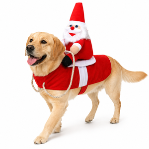 Gilet de Noël festif pour animaux de compagnie avec motif rayé, doublure en <span class=keywords><strong>polaire</strong></span> chaude et tissu pour chiens de petite à grande taille - Product Image 1