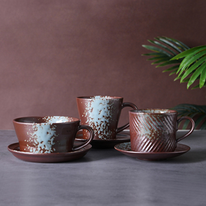 Café fournitures directement personnalisé <span class=keywords><strong>poterie</strong></span> grossière tasse à café ensemble en gros rétro argile expresso café Latte tasse - Product Image 1
