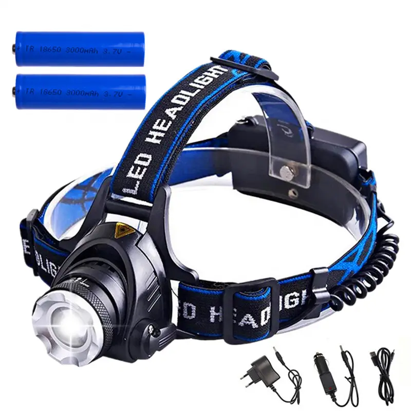 निविड़ अंधकार ज़ूम एलईडी बैटरी Headlamp के साथ लाल सुरक्षा वापस प्रकाश, उच्च शक्ति 1000 उच्च लुमेन मैक सिर दीपक टॉर्च