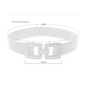 <span class=keywords><strong>Ceinture</strong></span> de luxe en spandex très élastique avec strass et <span class=keywords><strong>boucle</strong></span> à crochet, <span class=keywords><strong>ceinture</strong></span> décorative pour robe de soirée en cristal pour femme - Product Image 4