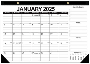 2025 Venta caliente Flor Coloful 17*12 pulgadas calendario <span class=keywords><strong>mensual</strong></span> semanal de gran tamaño - Product Image 4