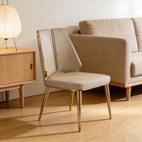 Chaise de salle à manger en cuir de luxe nordique moderne avec certification CE européenne pour hôtel, appartement, villa, école et salle de bain