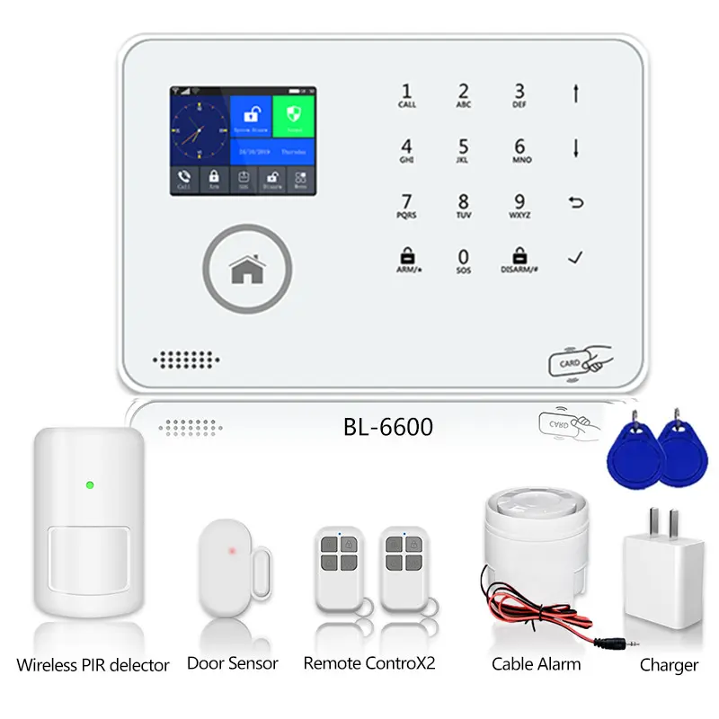 4G 3G WIFI home security alarm system with Tuya APP wifi ip camera pir door sensor wireless gas smoke detector fire alarm
