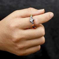 Großhandel Elastische Naturstein-Ringe für Männer Modische Handgefertigte Perlen-Kreuzringe für Frauen mit Kupferperlen Schmuck