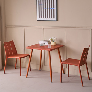 Juego de Comedor de Plástico para Exteriores, Estilo Nórdico Moderno y Lujoso, Mesas Impermeables para Cafeterías, Tiendas de Té de Burbujas, Bares de Postres, Patios y Jardines - Product Image 5