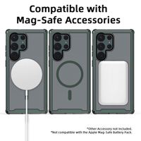 Fundas Magnéticas Antigolpes 3 en 1 con Carga Inalámbrica para Teléfonos Móviles S22 S23 Ultra (TPU+PC+Aluminio+Imanes)