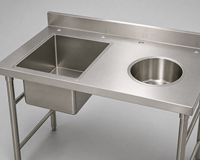 Meja Cuci Piring Stainless Steel Perak dengan Sandaran, Dapat Dilepas, Layanan Satu Atap Langsung dari Pabrik Foshan