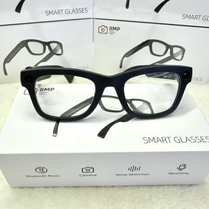 Smart Glasses 8MP Camera <b>Bluetooth</b> Calling Voice Control Black Dual Lenses - Product Image 2