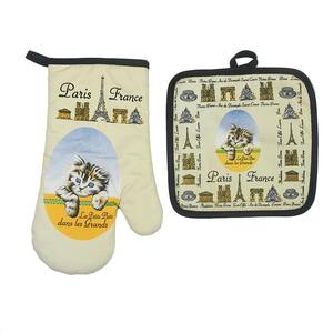 Gants de four de cuisine personnalisables à motif de <span class=keywords><strong>chat</strong></span> mignon de la tour de Paris - Product Image 1