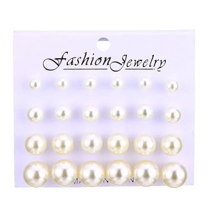 Juego de Aretes de Aleación Chapados en <span class=keywords><strong>Oro</strong></span> con Perlas de Imitación <span class=keywords><strong>y</strong></span> Circonitas, Joyería de Moda para Mujer, Regalo para Uso Diario o Fiestas - Product Image 6