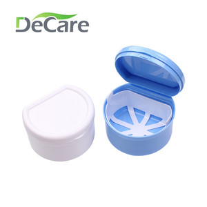 DeCare Dental Case With Braces Storage Blue White Plastic Mouth Guard Box For Orthodontic Care - Product Image 1