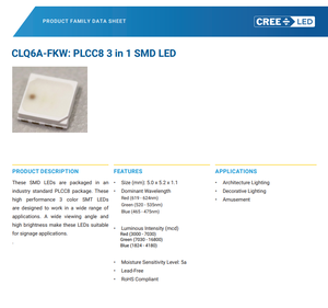 Original CREEs CLQ6A-FKW-C1L11R11H1BB7C4S3 HB Series RGB <b>LED</b> Chip 2.1V 3.0V 3.1V High Intensity 12000mcd Green for Display - Product Image 2