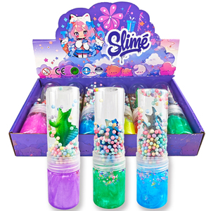 Lot de 6 Slimes Scintillants Double Couche en Bouteille, Jouets Éducatifs Extensibles Dinosaures Galaxie avec Mousse – Vente Flash - Product Image 1