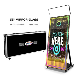 Nouvelle conception 65 pouces beauté noir magique miroir <span class=keywords><strong>Photo</strong></span> Booth écran tactile Machine avec caméra et imprimante pour événement miroir Booth - Product Image 2