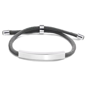 Custom Statement Jewelry Bar Engravable Adjustable Colorful Rope <b>Bracelet</b> for <b>Men</b> Women - Product Image 2
