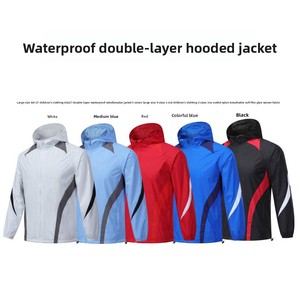 2026 Nieuwe Unisex Volwassenen Lente Lange Mouwen Waterdichte Dubbellaagse 100% Nylon Effen Capuchonjas Losse Pasvorm - Product Image 1