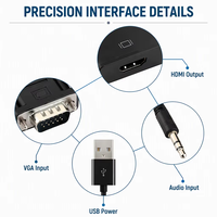Konverter Adaptor VGA ke HD 1080P Grosir OEM dengan Kabel Daya USB Audio untuk Distributor Laptop Monitor HDTV