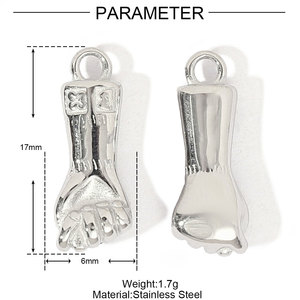Pendentif Chaussure D079 HipHop Cowgirl <span class=keywords><strong>Cowboy</strong></span> en Acier Inoxydable Plaqué Or 18K pour Collier Femme Homme - Product Image 6